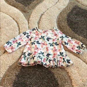 Gymboree floral butterfly ruffled tshirt